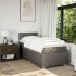 Cama box spring con colchón tela gris taupe 90x200