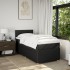 Cama box spring con colchón tela negro 90x200