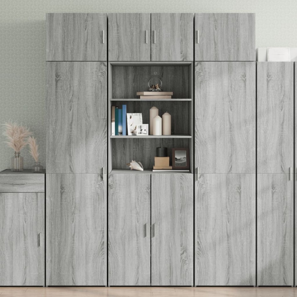 Armario de madera ingeniería gris Sonoma 70x42,5x225