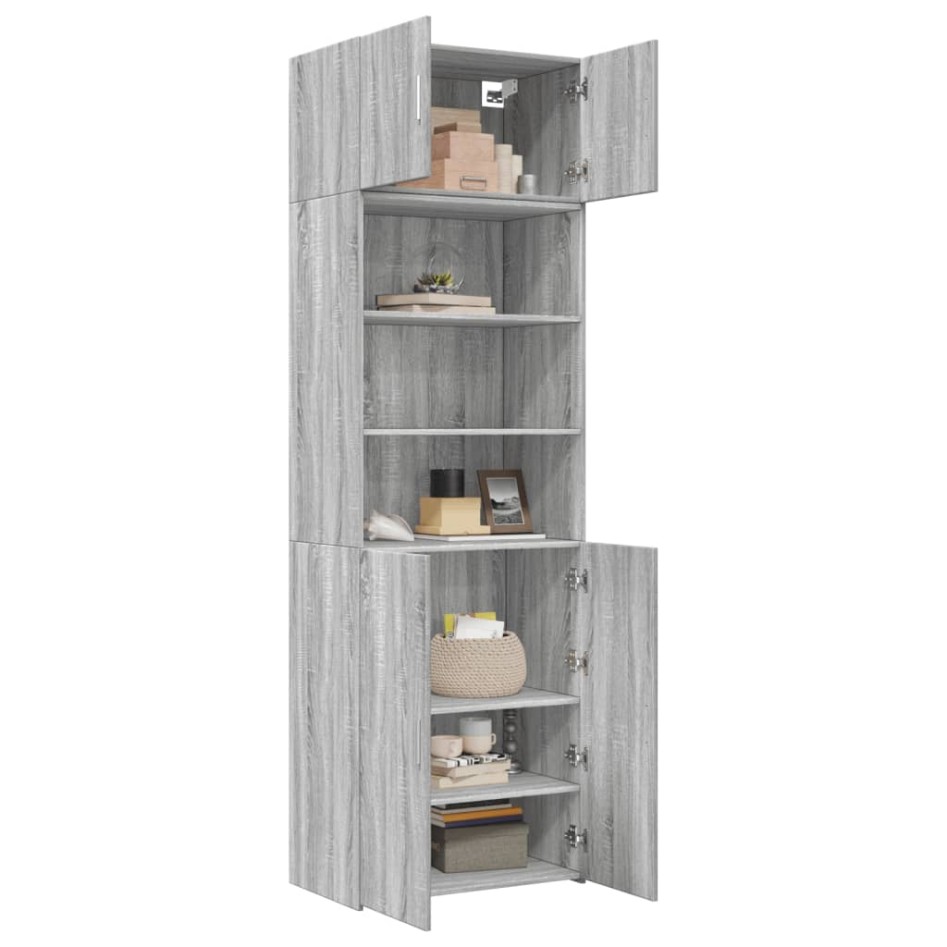 Armario de madera ingeniería gris Sonoma 70x42,5x225