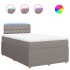 Cama box spring con colchón tela gris taupe 120x190