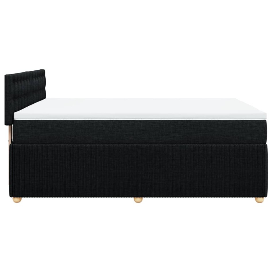 Cama box spring con colchón tela negro 140x190