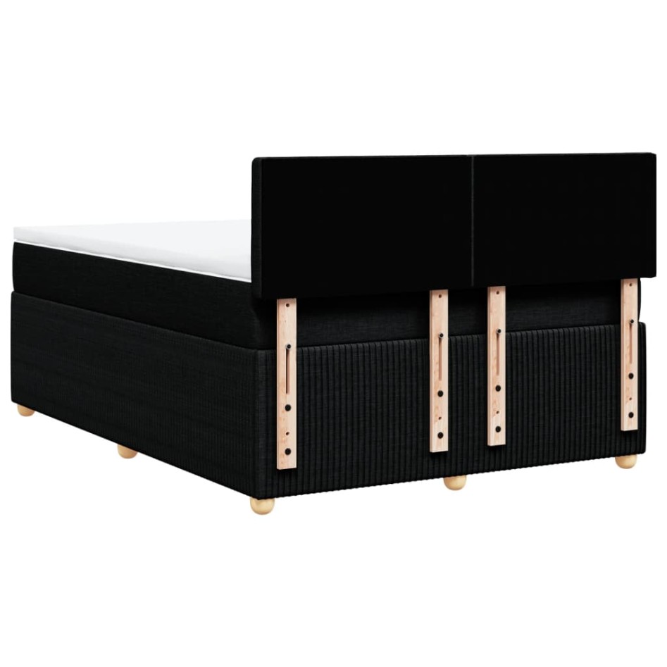 Cama box spring con colchón tela negro 140x190