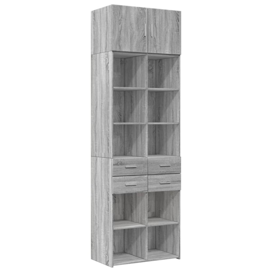 Armario de madera ingeniería gris Sonoma 70x42,5x225