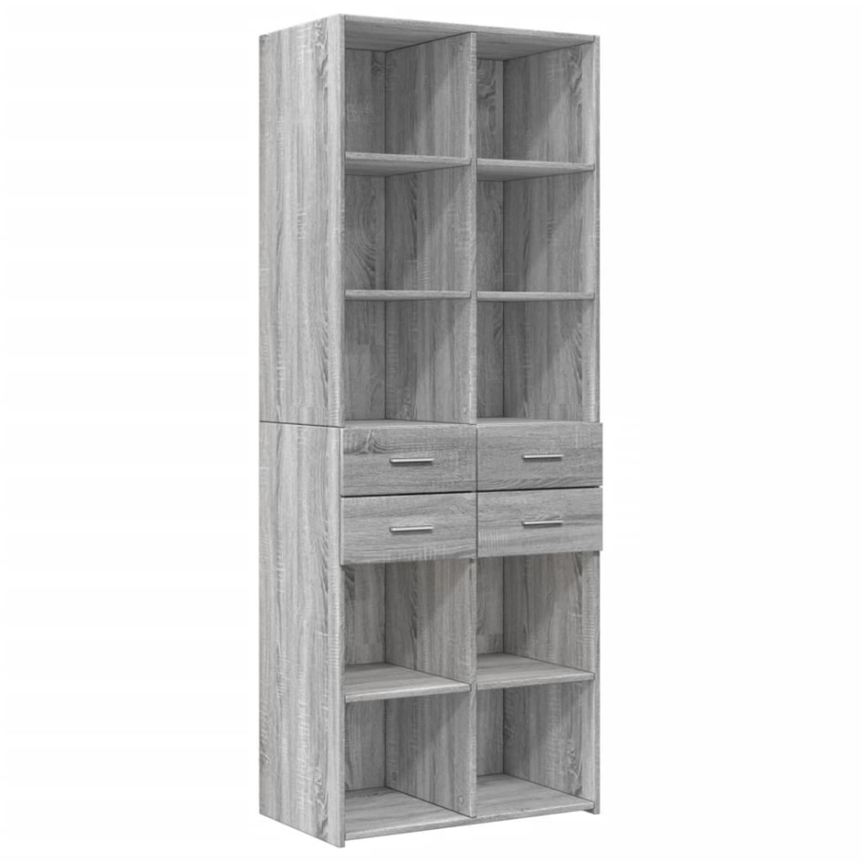 Armario de madera ingeniería gris Sonoma 70x42,5x225