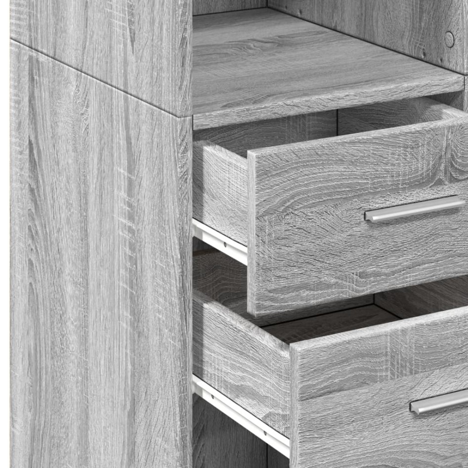 Armario de madera ingeniería gris Sonoma 70x42,5x225