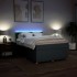 Cama box spring con colchón tela gris oscuro 140x200