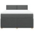 Cama box spring con colchón tela gris oscuro 140x200