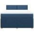 Cama box spring con colchón tela azul 140x200