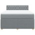 Cama box spring con colchón tela gris claro 140x200
