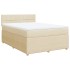 Cama box spring con colchón tela color crema 140x200