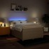 Cama box spring con colchón tela color crema 140x200
