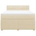 Cama box spring con colchón tela color crema 140x200