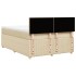 Cama box spring con colchón tela color crema 140x200