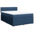 Cama box spring con colchón tela azul 140x200
