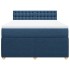 Cama box spring con colchón tela azul 140x200
