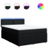 Cama box spring con colchón tela negro 160x200