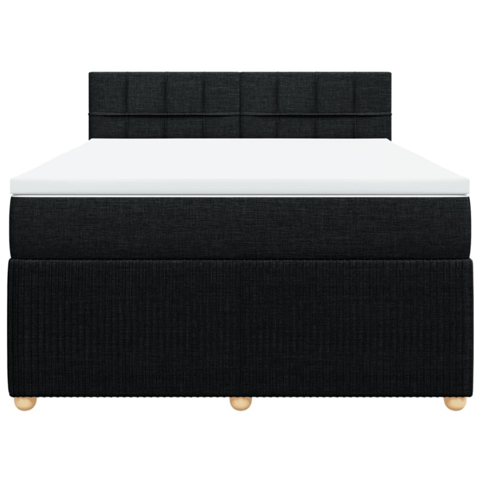 Cama box spring con colchón tela negro 160x200