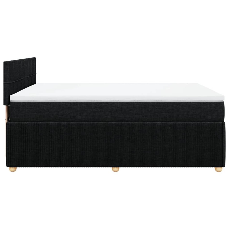Cama box spring con colchón tela negro 160x200