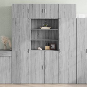 Armario de madera ingeniería gris Sonoma 80x42,5x225