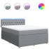 Cama box spring con colchón tela gris claro 160x200