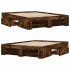 Estructura de cama sin colchón madera roble ahumado 140x200