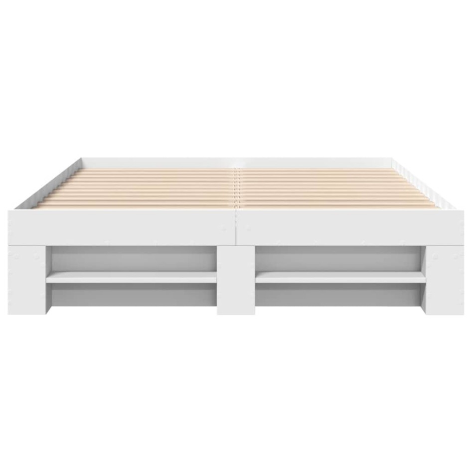 Estructura de cama madera de ingeniería blanca 120x190