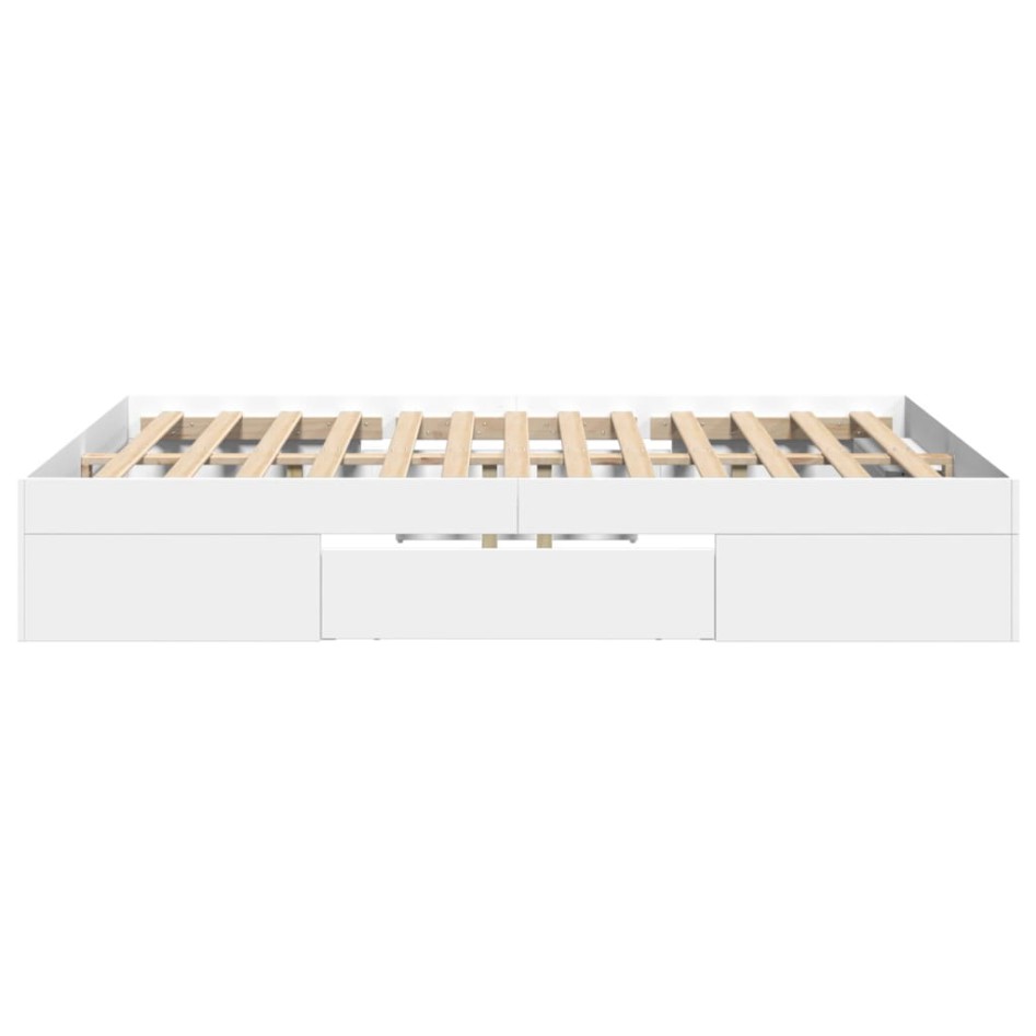 Estructura de cama madera de ingeniería blanca 120x190