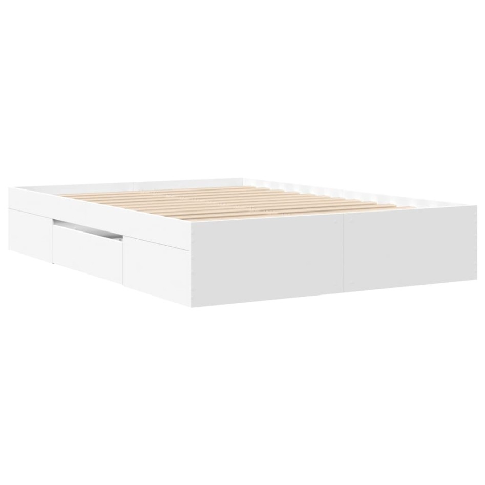 Estructura de cama madera de ingeniería blanca 120x190