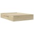 Estructura de cama sin colchón madera roble Sonoma 120x200