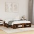 Estructura de cama sin colchón madera roble ahumado 120x200