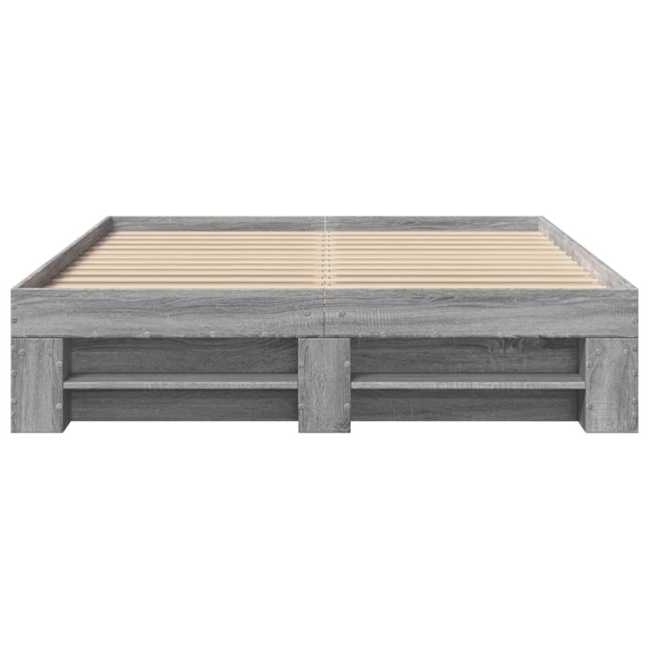 Estructura de cama madera de ingeniería gris Sonoma 120x190