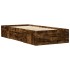 Estructura de cama sin colchón madera roble ahumado 100x200