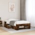 Estructura de cama sin colchón madera roble ahumado 90x200