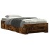 Estructura de cama sin colchón madera roble ahumado 90x200