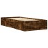 Estructura de cama sin colchón madera roble ahumado 90x200