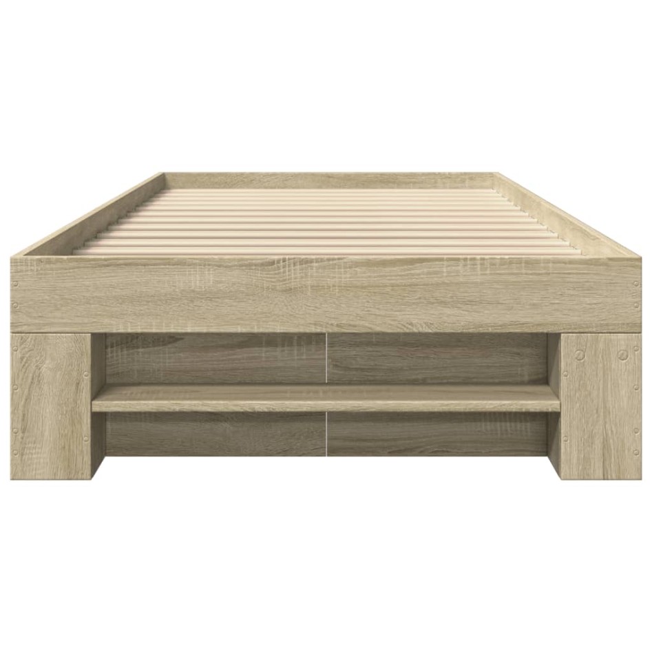 Estructura de cama sin colchón madera roble Sonoma 90x200