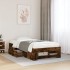 Estructura de cama sin colchón madera roble ahumado 90x190