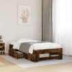 Estructura de cama sin colchón madera roble ahumado 90x190 cm