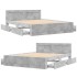 Cama con cabecero madera de ingeniería gris hormigón 150x200