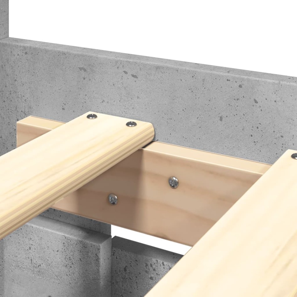Cama con cabecero madera de ingeniería gris hormigón 150x200