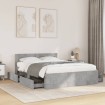Cama con cabecero madera de ingeniería gris hormigón 120x200 cm