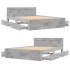 Cama con cabecero madera de ingeniería gris hormigón 120x200