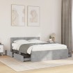 Cama con cabecero madera de ingeniería gris hormigón 140x190 cm