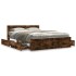 Cama con cabecero madera de ingeniería roble ahumado 120x190