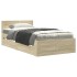 Cama con cabecero madera de ingeniería roble Sonoma 75x190