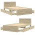 Cama con cabecero madera de ingeniería roble Sonoma 75x190