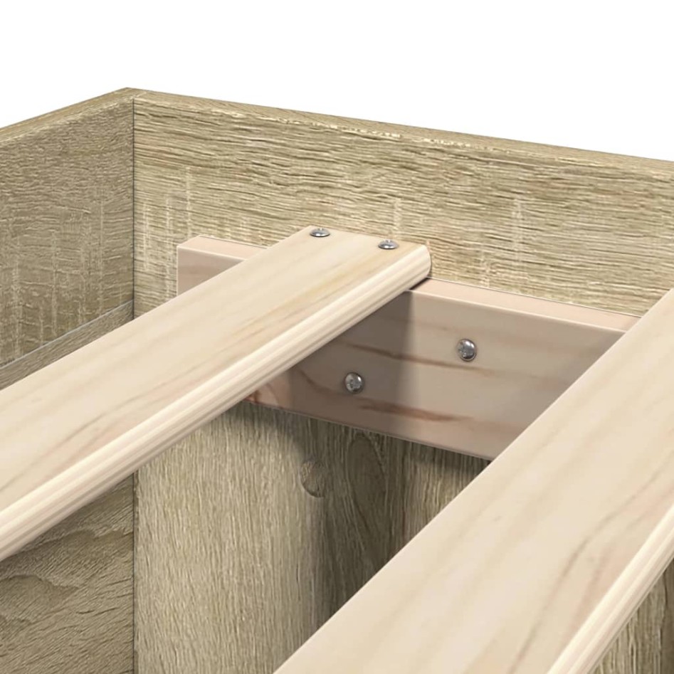 Cama con cabecero madera de ingeniería roble Sonoma 75x190