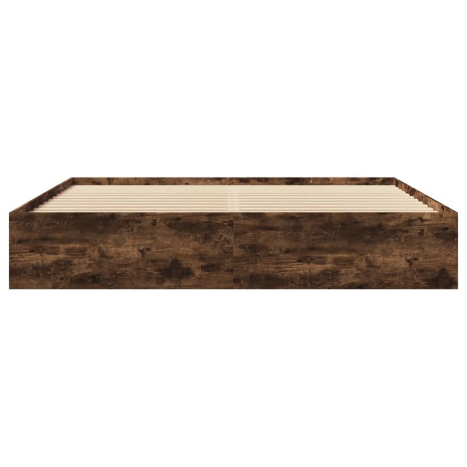 Estructura de cama sin colchón roble ahumado 180x200