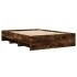 Estructura de cama sin colchón madera roble ahumado 140x200